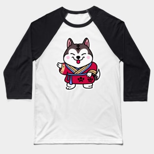 Kimono Husky Dog Lover Malamute Baseball T-Shirt